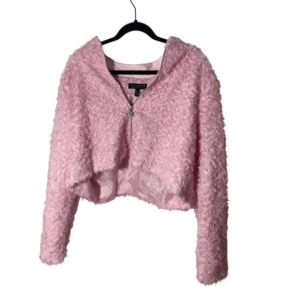 NWT ELOQUII Barbie Pink Women's Plus Size Quarter Zip Cropped Jacket - Picture 6 of 9